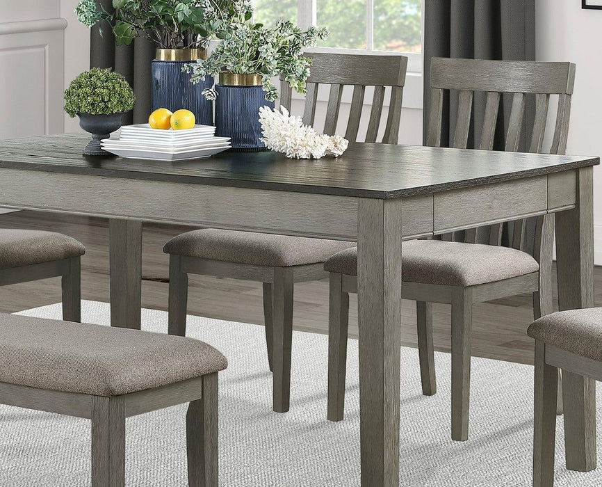 Country Casual Styling 5pc Dining Set Dining Table with Drawers and 4x Side Chairs Light Gray Finish Wooden Contemporary Furniture