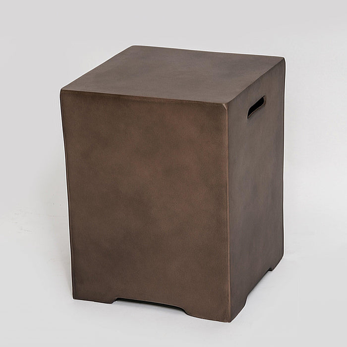 Outdoor Propane Tank Cover Gas Tank Holder Hideaway Side Table Outdoor Concrete Corner Table-Brown