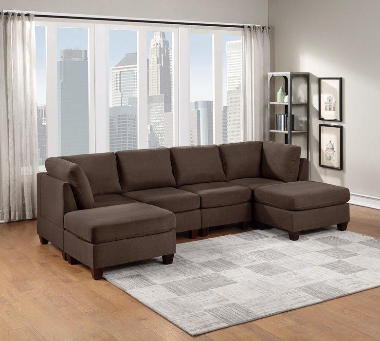 Living Room Furniture Armless Chair Black Coffee Linen Like Fabric 1pc Cushion Armless Chair Wooden Legs