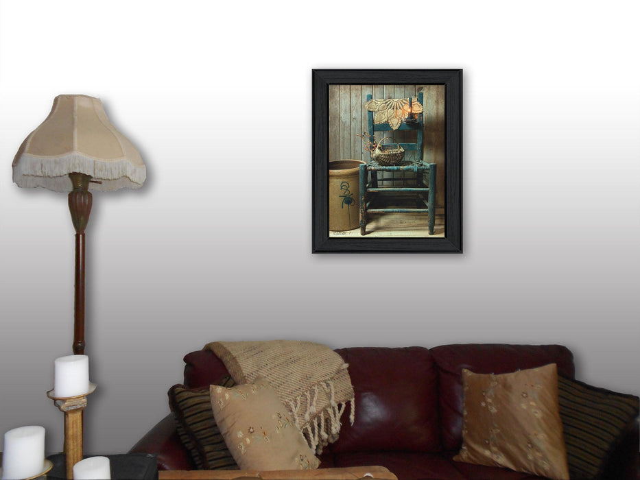 "This Old Chair" By Susan Boyer, Printed Wall Art, Ready To Hang Framed Poster, Black Frame