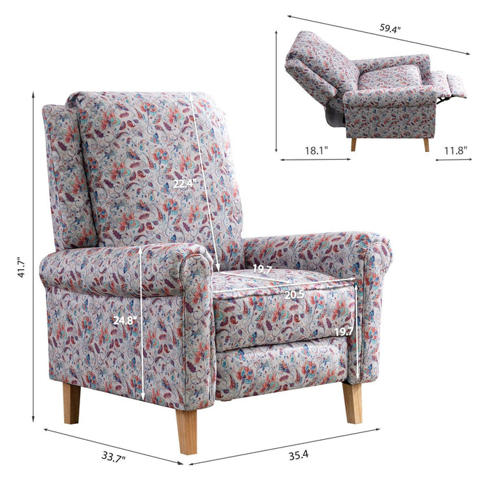 High elastic sponge push-back reclining single sofa chair