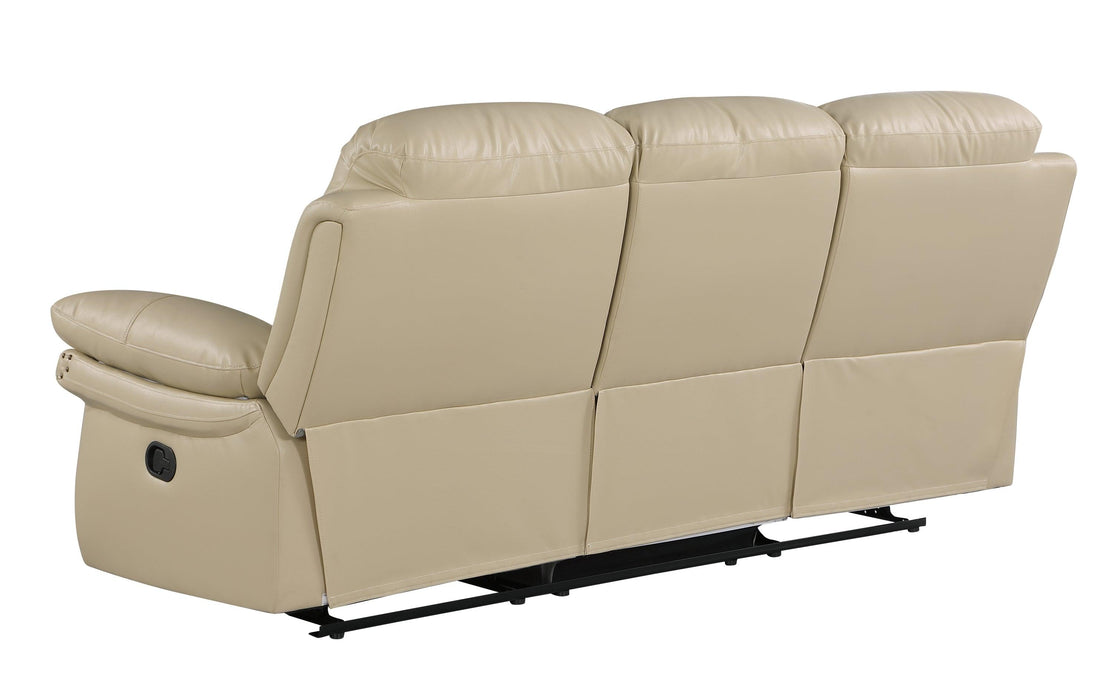 Global United  Leather Air Upholstered Reclining Sofa with Fiber Back