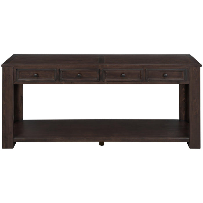 Console Table/Sofa Table withStorage Drawers and Bottom Shelf for Entryway Hallway(Espresso)