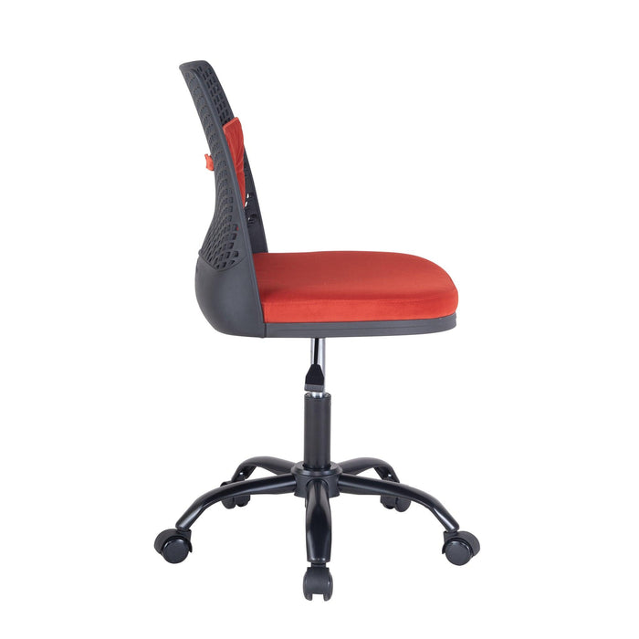 Office Task Desk Chair Swivel Home Comfort Chairs,Adjustable Height with ample lumbar support,Black+Red