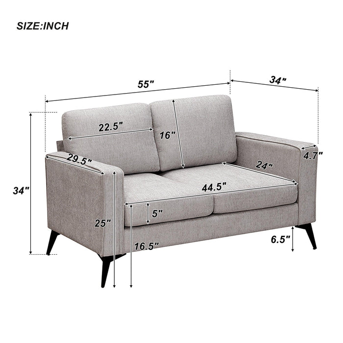 Modern 3-Piece Sofa Sets with Sturdy Metal Legs,Chenille Upholstered Couches Sets Including 3-Seat Sofa, Loveseat and Single Chair for Living Room Furniture Set (1+2+3 Seat)