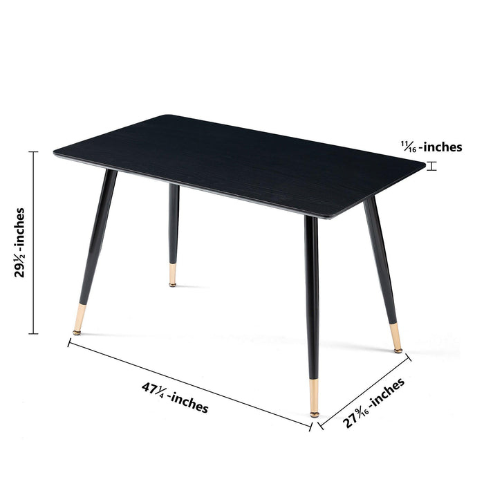 BlackModern Kitchen Dining MDF Table For Smart Home