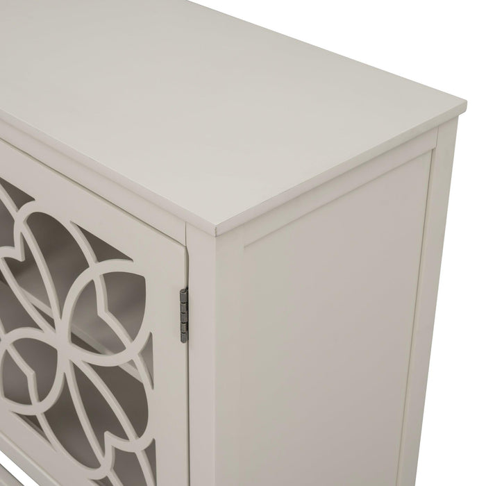 WoodStorage Cabinet with Doors and Adjustable Shelf, Entryway Kitchen Dining Room, Cream White
