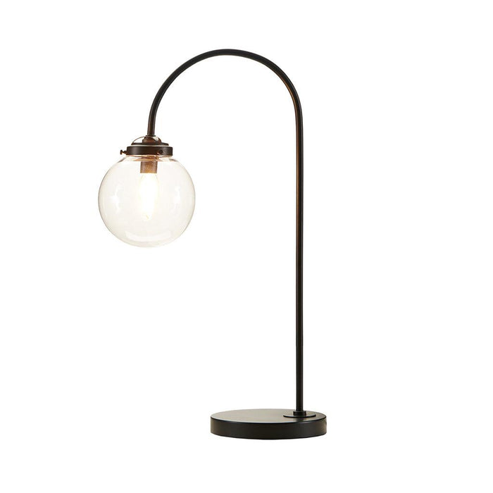 Venice Arched Metal Table Lamp with Glass Globe Bulb