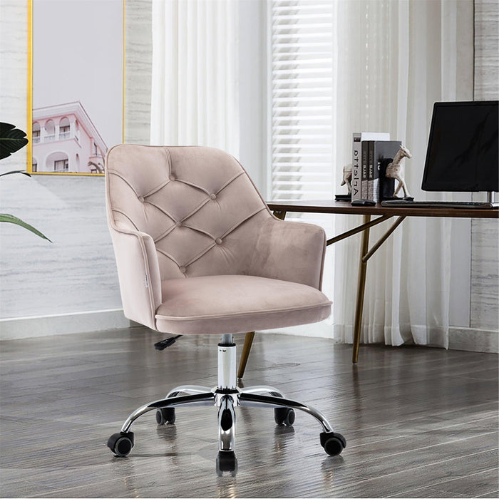 Velvet Swivel Shell Chair for Living Room,Modern Leisure Arm Chair ,Office chair  Grey