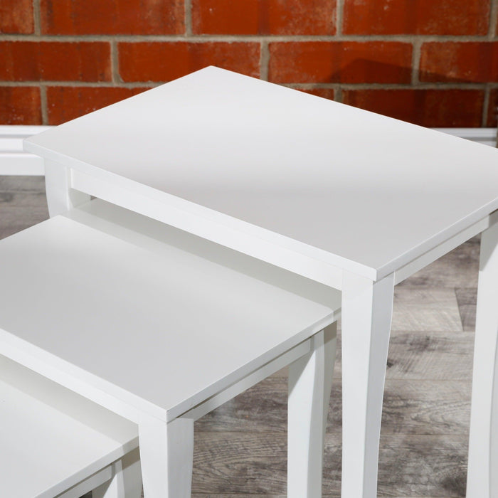 3-Piece Nesting Table Set, White