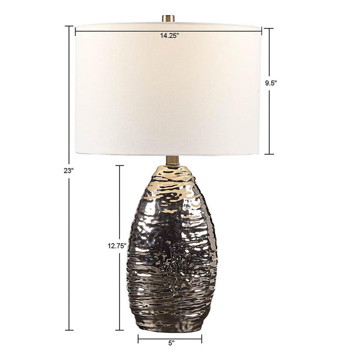 Livy Oval Textured Ceramic Table Lamp