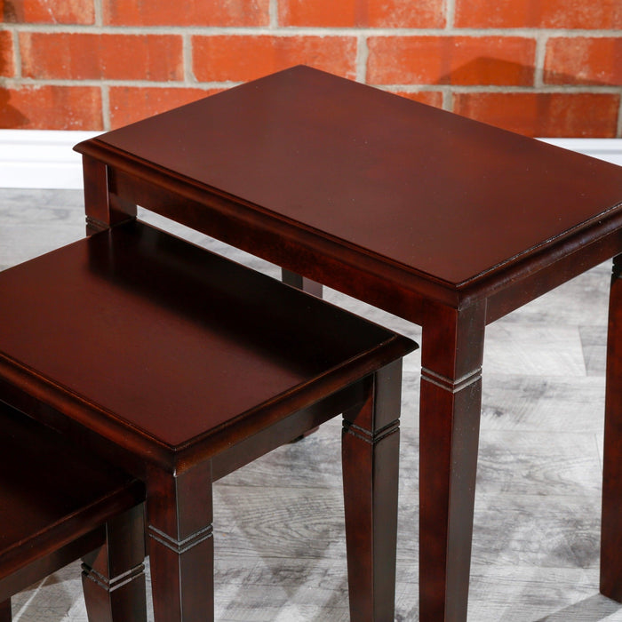 3-Piece Nesting Table Set, Dark Brown