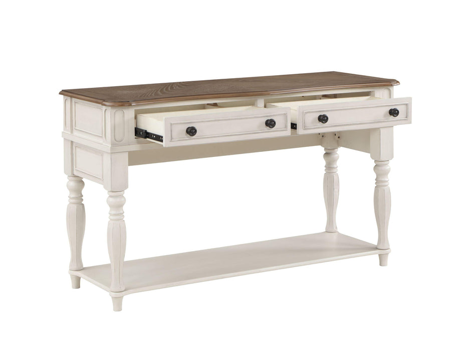 ACME Florian Sofa Table in Oak & Antique White Finish LV01664