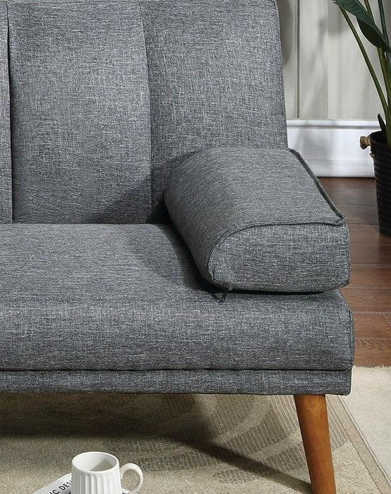 Blue Grey Polyfiber Adjustable Sofa Living Room Furniture Solid wood Legs Plush Couch