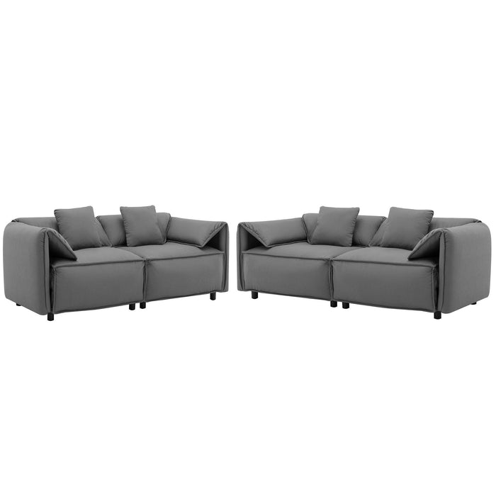 LuxuryModern Style 2 - Piece Living Room Set With 4 Tosiing pillows