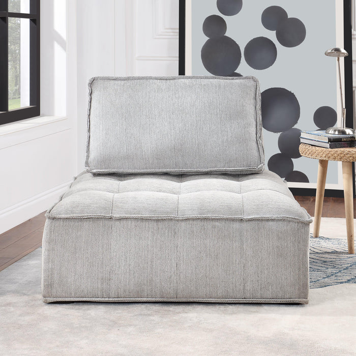 Upholstered Seating Armless Accent Chair 41.3*41.3*32.8 Inch Oversized Leisure Sofa Lounge Chair Lazy Sofa Barrel Chair for Living Room Corner Bedroom Office, Linen, Gray