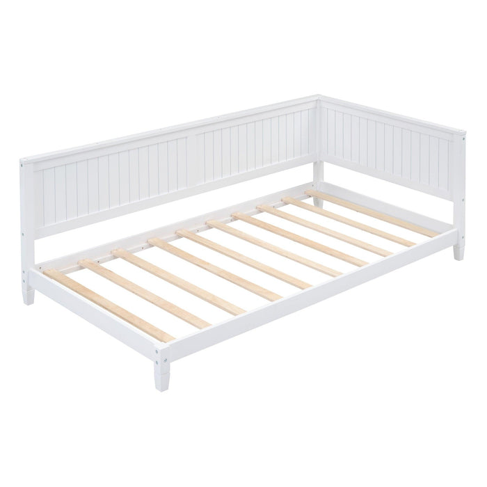 Twin Size Wood Daybed/Sofa Bed, White