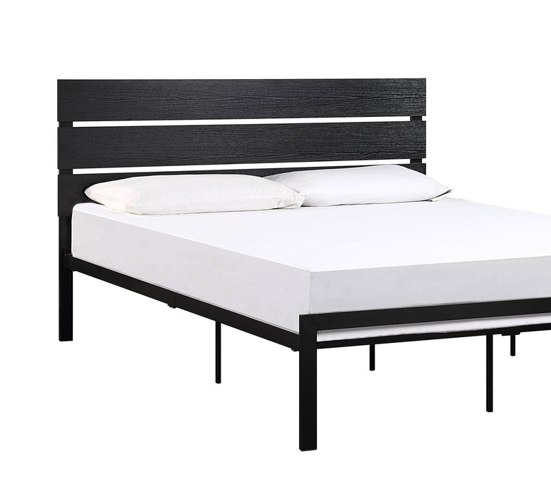 Black Metal Frame Queen Size Bed 1pc