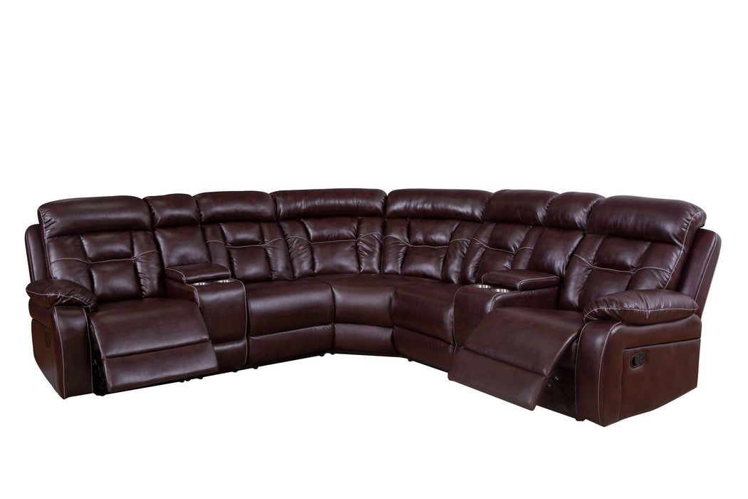Sectional Sofa with Manual Reclining Brown