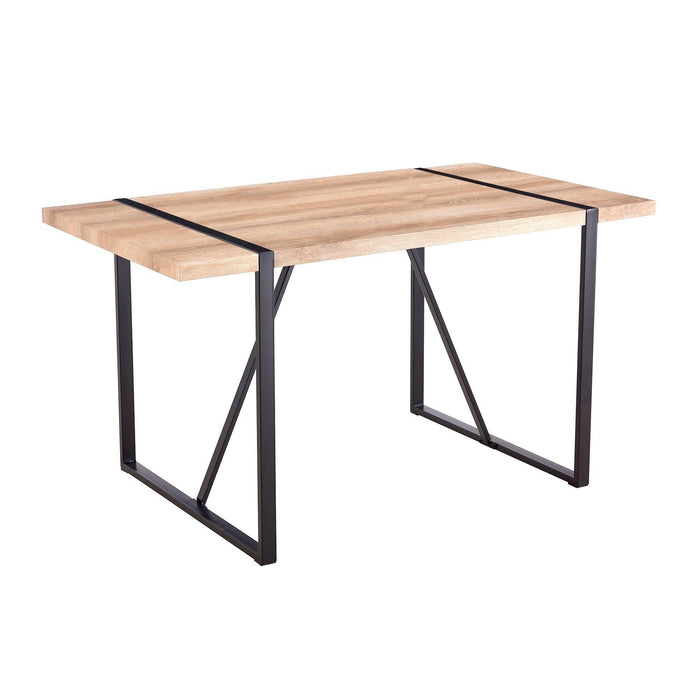 Rustic Industrial Rectangular Wood Dining Table For 4-6 Person, With 1.5" Thick Engineered Wood Tabletop and Black Metal Legs, Writing Desk For Kitchen Dining Living Room, 63" W x 35.4" D x 29.9" H
