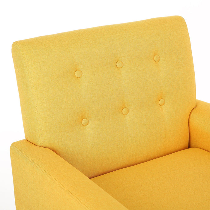 Fabric Accent Chair for Living Room, Bedroom Button Tufted Upholstered Comfy Reading Accent Chairs Sofa (Yellow)