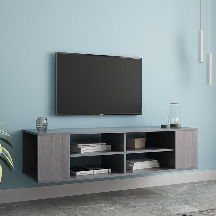 Wall Mounted Media Console,Floating TV Stand Component Shelf with Height Adjustable，Blackoak