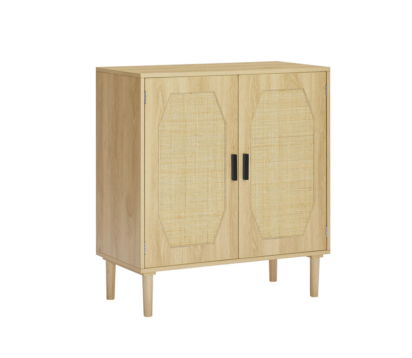 KitchenStorage cabinets with rattan decorative doors, buffets, wine cabinets, dining rooms, hallways, cabinet console tables, （Natural，31.5''LX 15.8''WX 34.6"H）.