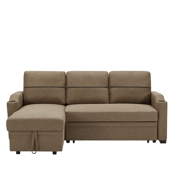 9191 Brown broachingStorage sofa