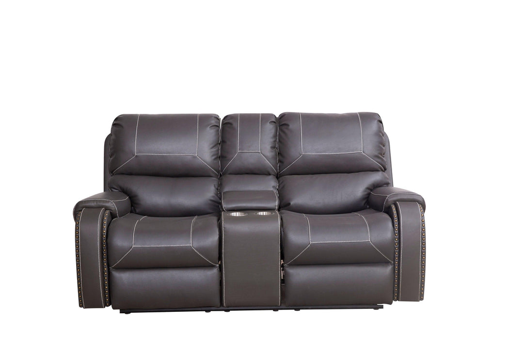Faux Leather Reclining Sofa Couch Loveseat Sofa for Living Room Grey