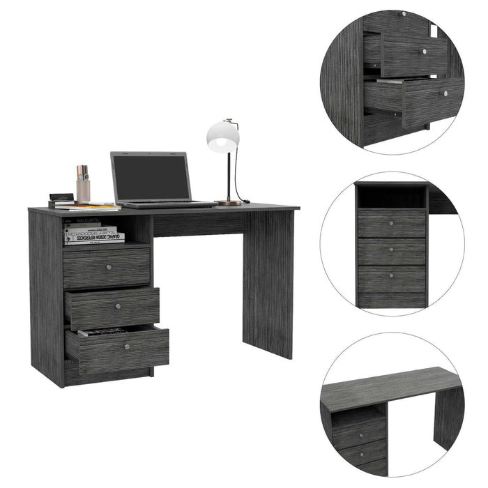 Providence 3-Drawer 1-Shelf Computer Desk Smokey Oak