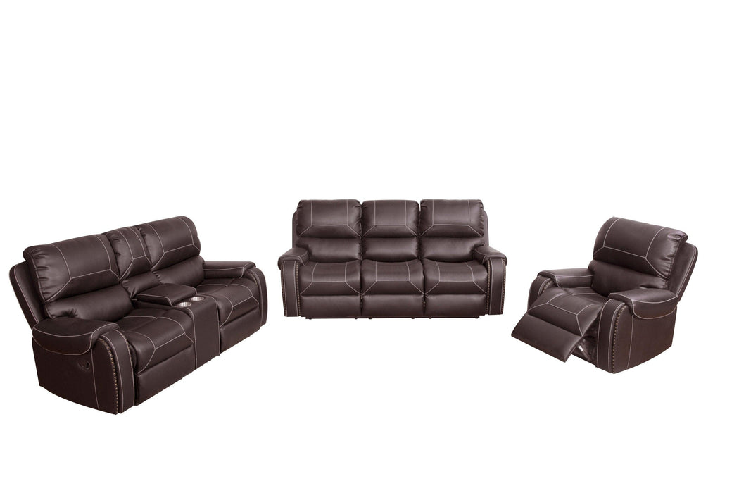 Faux Leather Reclining Sofa Couch Single Chair for Living Room Brown