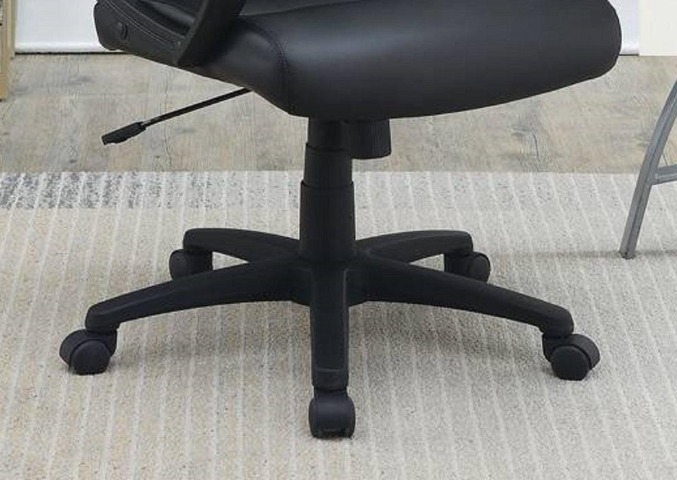 Black Faux leather Cushioned Upholstered 1pc Office Chair Adjustable Height Desk Chair Relax