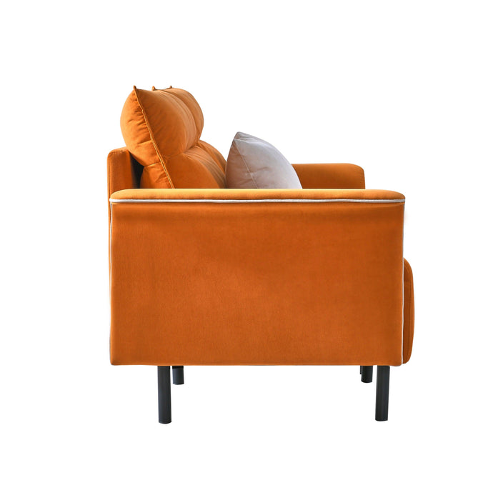 HQ-282 Sofa Couch,  Mid-Century Tufted Love Seat for Living Room(ORANGE)