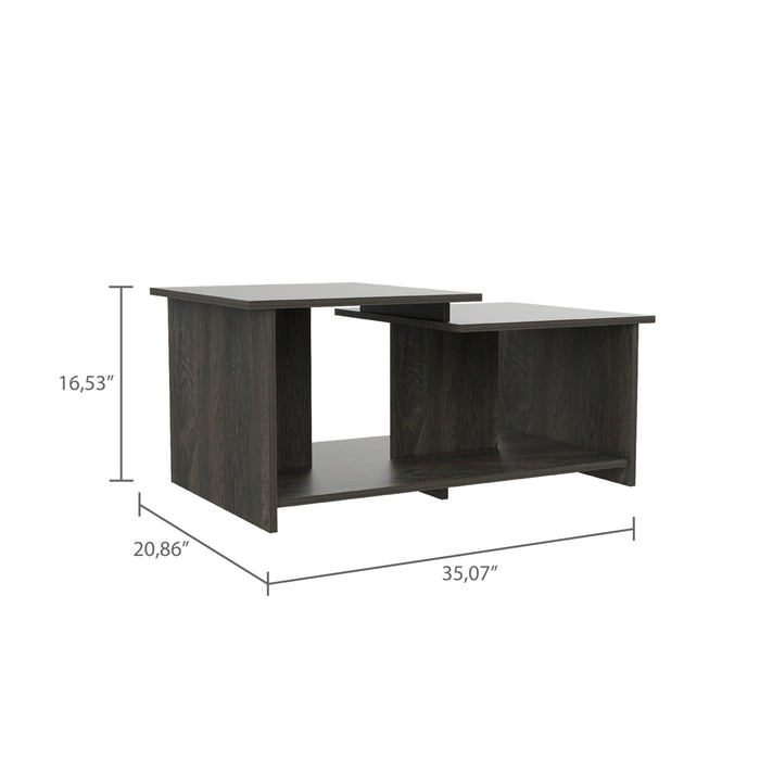 Linlock 1-Shelf Coffee Table Black Wengue