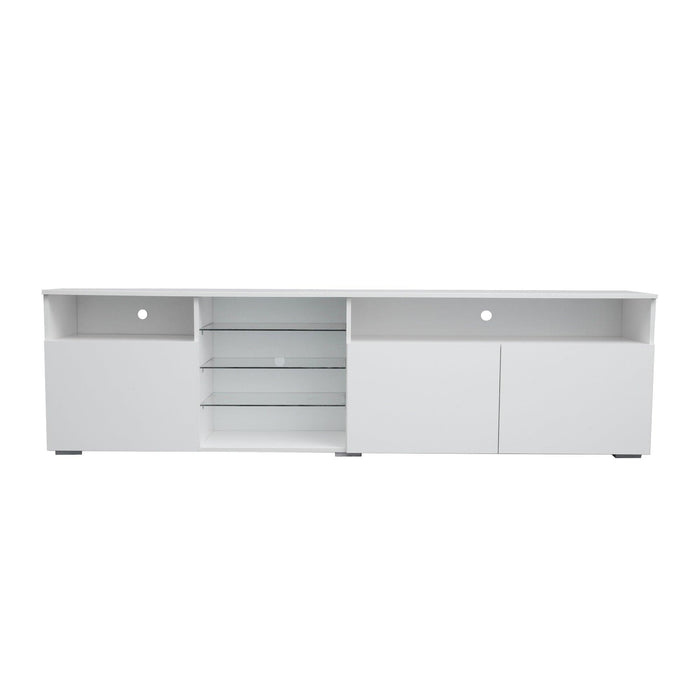 TV Stand  High Gloss DoorsModern TV Stand LED (White)