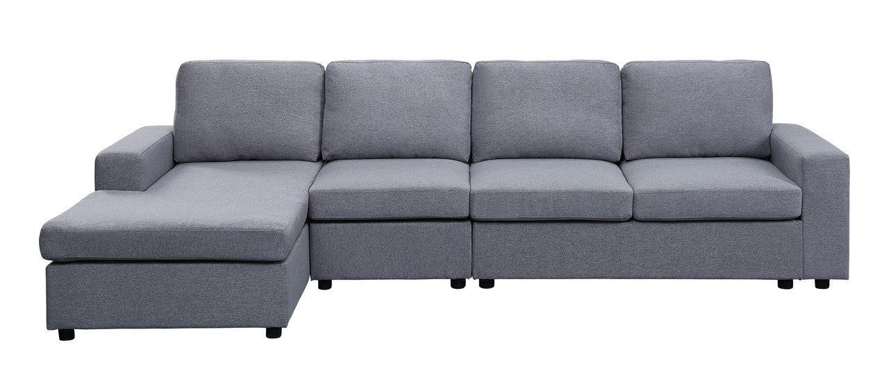 Bailey Light Gray Linen Reversible Modular Sectional Sofa Chaise