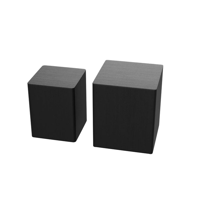 Upgrade MDF Nesting table/side table/coffee table/end table for living room,office,bedroom ，Black Oak, set of 2