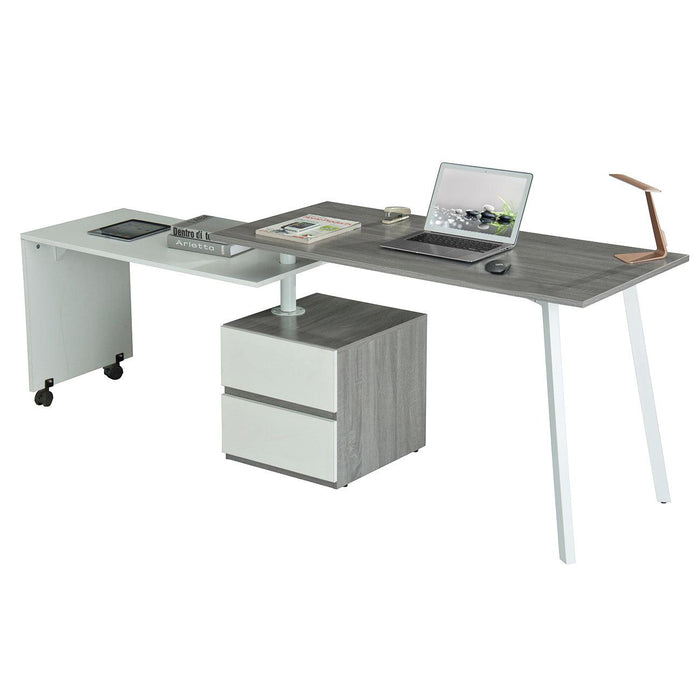 Techni Mobili Rotating Multi-PositionalModern Desk, Grey