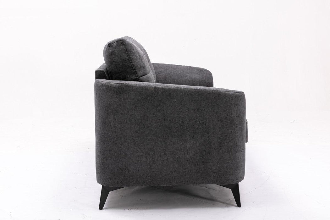 Callie Gray Velvet Fabric Sofa Loveseat Living Room Set