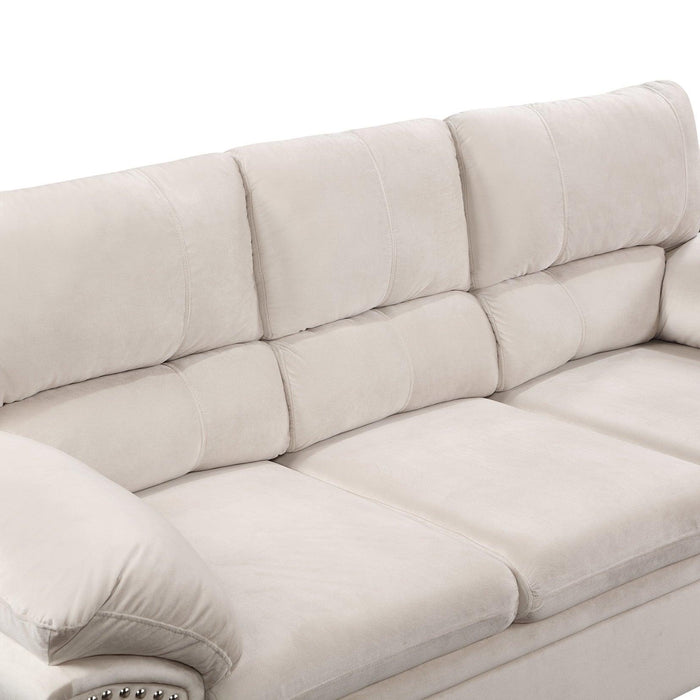 83.26" 3 Seater Cloud couch sofa  for Living Room, Bedroom, Office Velvet Beige