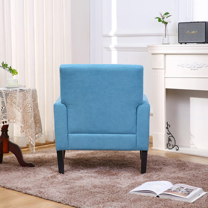 Fabric Accent Chair for Living Room, Bedroom Button Tufted Upholstered Comfy Reading Accent Chairs Sofa (Blue)