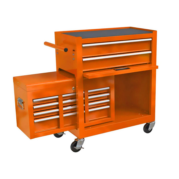 High Capacity Rolling Tool Chest with Wheels and Drawers, 8-Drawer ToolStorage Cabinet--ORANGE