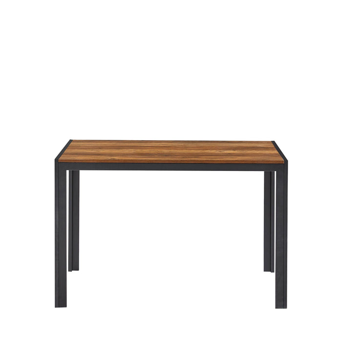 Modern Minimalist Style Dining Table MDF wooden Top Black Metal Shelf Metal Dining Room Kitchen restaurant dining Table