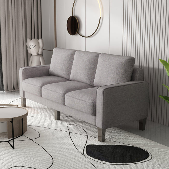 Modern Living Room Furniture Sofa in Light Grey Fabric 2+3 Seat