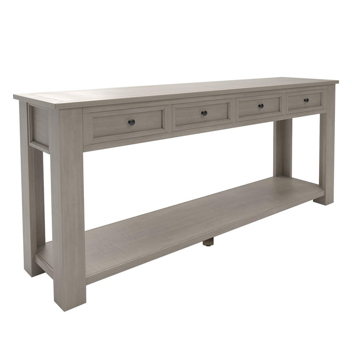 Console Table/Sofa Table withStorage Drawers and Bottom Shelf for Entryway Hallway (Gray Wash)