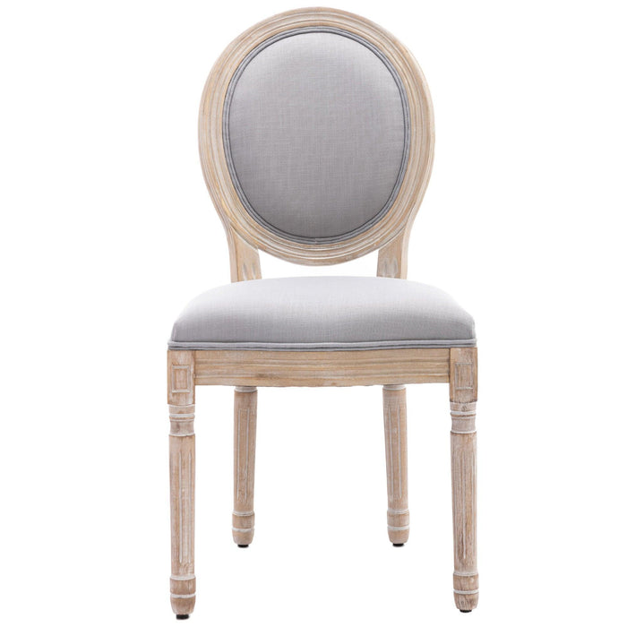 Upholstered Fabrice French Dining  Chair with rubber legs,Set of 2
