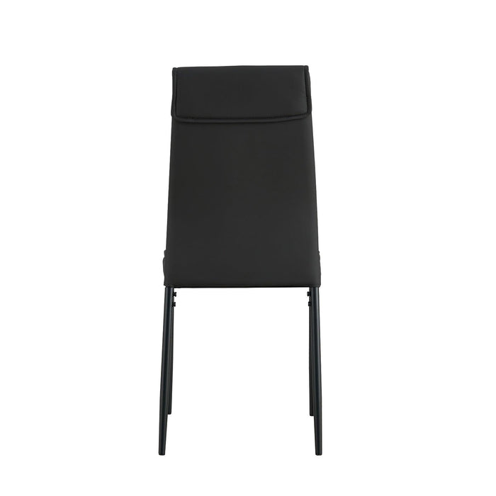 Dining chairs set of 4, Black Modern kitchen chair with metal leg