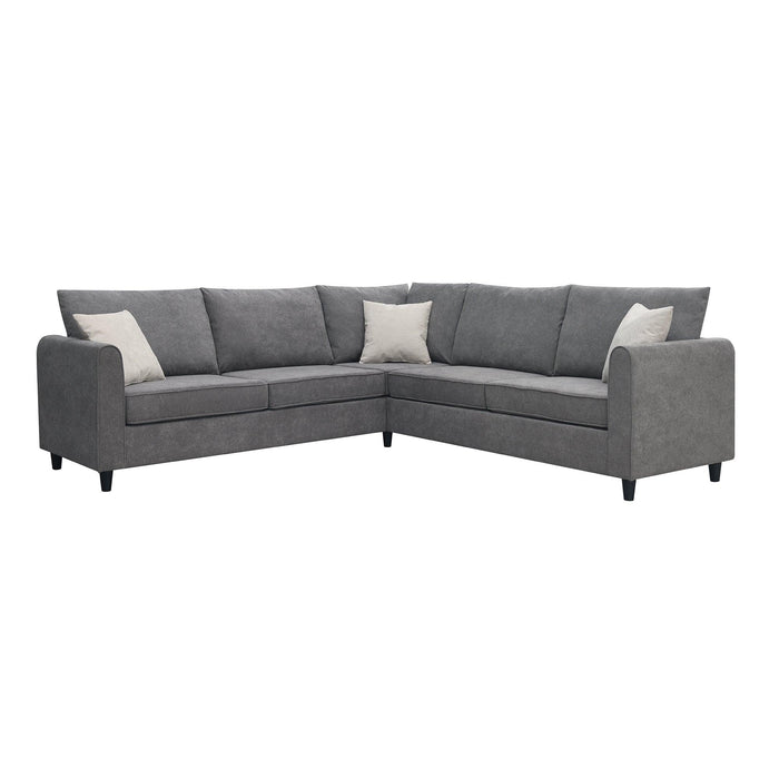 91*91"Modern Upholstered Living Room Sectional Sofa, L Shape Furniture Couch with 3 Pillows