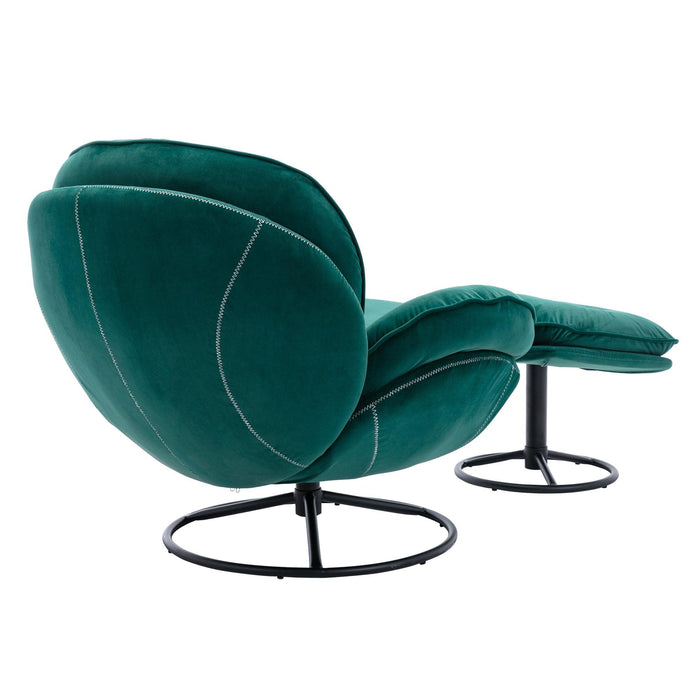 Accent chair  TV Chair  Living room Chair  with Ottoman-GREEN