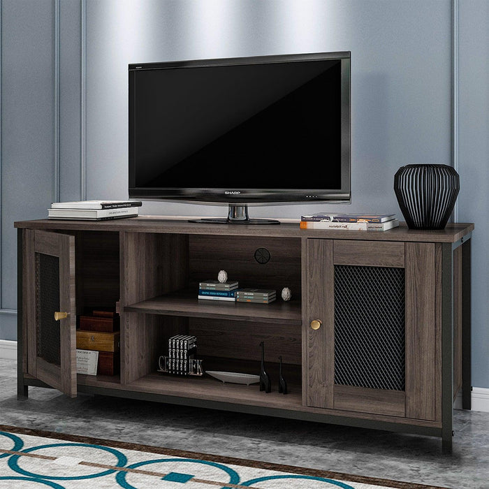 TV Stand for 45 Inches TV, Industrial TV Stand withStorage Shelf, Cable Management, Cabinets, Entertainment Center  for Home, Living Room, Office